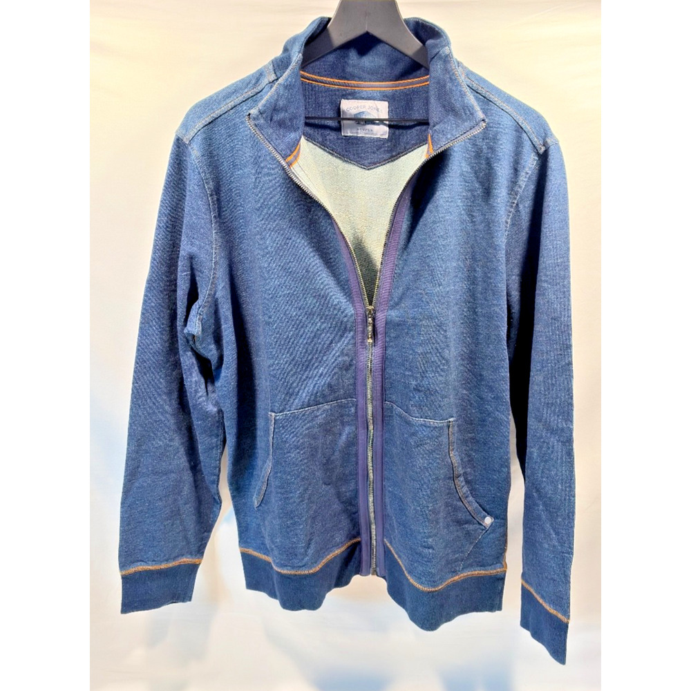 NEW Cooper Jones Supply Men’s Dark Indigo Full Zip-Up X-Large Luxurious